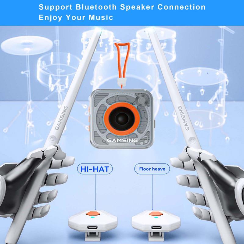 Elektrische Air Drumsticks, Professionelles Air Drum, Elektronisches virtuelles Air Drum, Drumsticks-Pedale, Taschentrommel-Set für Erwachsene und Kinder, Geschenk