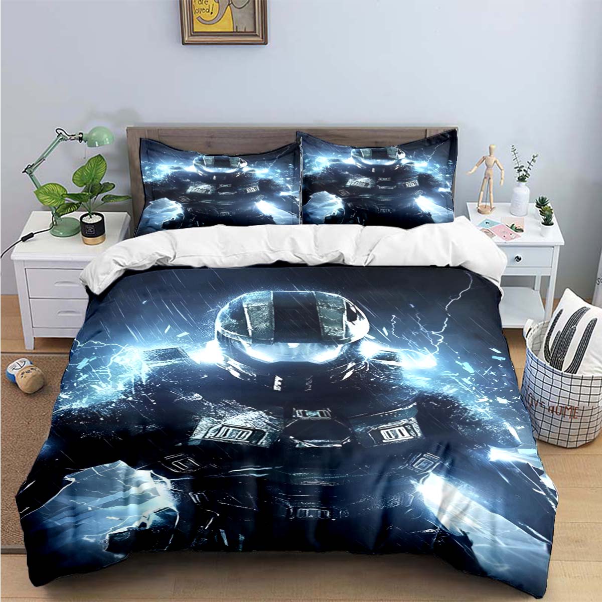 Spiel H-Halo 2 Xbox Mechwarrior Bettwäsche-Sets Bettwaren-Set Bettbezug Bettdecke Set Bettwäsche-Set Luxusgeschenk EU SK(260*220cm)3pcs