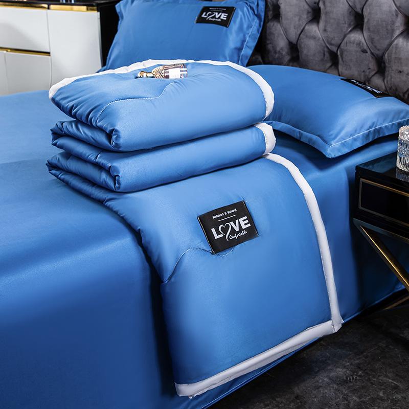 Waschbare Sommer-Eis-Seide-Klimaanlage, dünne Steppdecke, für Erwachsene und Kinder, Heimtextilien, hohe Dichte, Luxus-Bettwäsche, Queen-King-Size-Größe 200*230cm