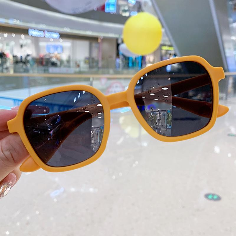 Mode Kinder Sonnenbrille Quadrat Kinder Sonnenbrille Junge Mädchen Stilvolle Schutzbrille Baby Student Brillen Party Brillen UV400 orange