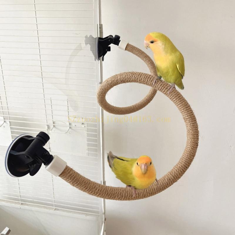 Vogel Sitzstange Saugnapf Papagei Biegsame Seil Sitzstange Spielzeug zum Klettern Schleifen Vogelkäfig Zubehör Engagement Top-Angebot China Mainland