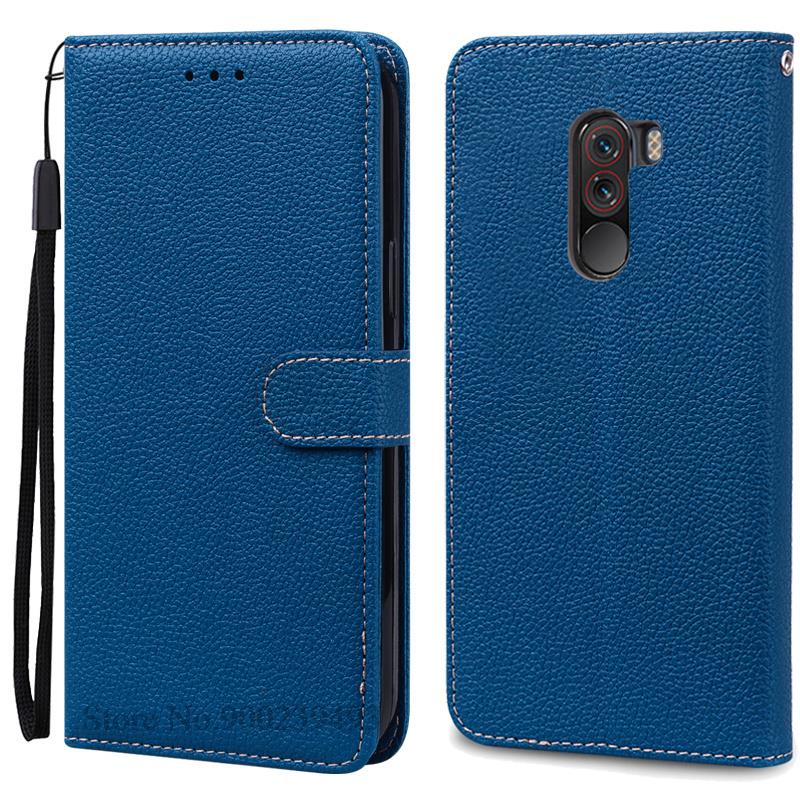 Für Xiaomi Pocophone F1 Fall Stoßfest Brieftasche Flip Fall Für Poco F1 Abdeckung Xiaomi Mi Poco Telefon F1 Poko F1 pocoF1 Telefon Fällen Pocophone F1-Poco F1 navy blau
