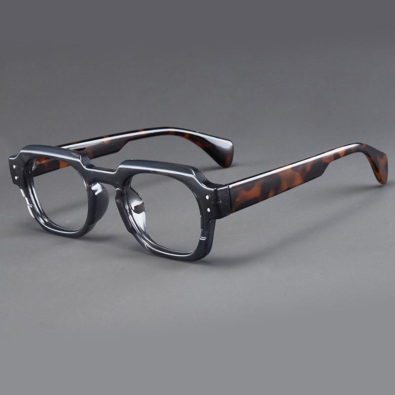 Lässige Herren-Lesebrille Modischer Großer Eckiger Rahmen Fernsicht Brille Mit Dioptrien Klassisch Vintage Altersweitsicht Brille +2.5