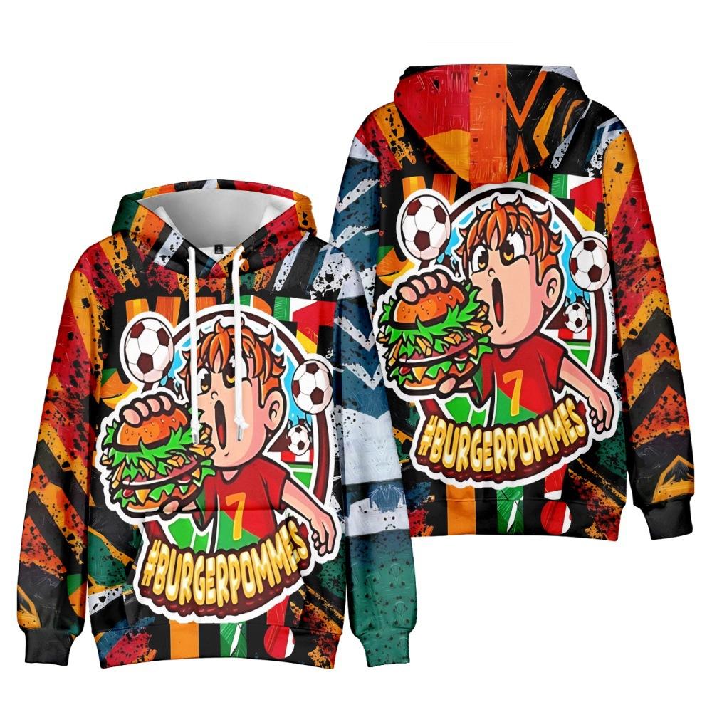 10 Farben Mode für Fans von Burgerpommes ICrimax Grafik bedrucktes Sweatshirt Outdoor Sport Cosplay Pullover Hoodie Cosplay Kostüm M rot