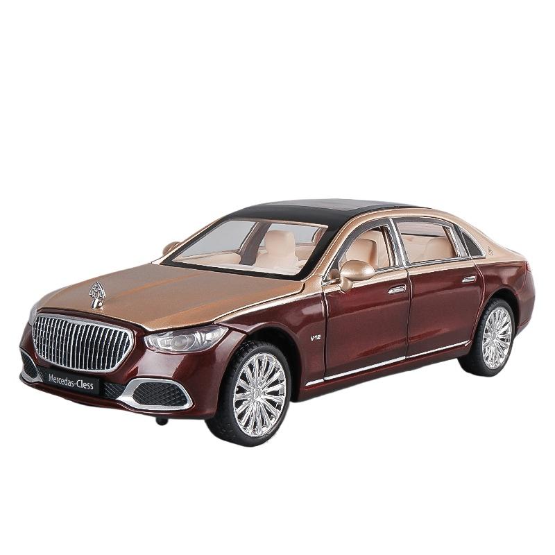 1/24 Benz Maybach S680 Legierung Auto Druckguss Metall Modell Sound & Licht Spielzeug Auto Zentrale Steuerung Ornamente Sammeln Kinder Spielzeug gold/rot