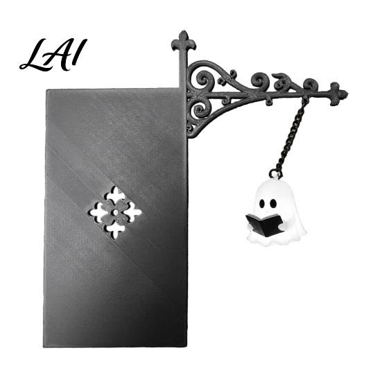 Warme Gelbe Nachttischlampe Geist liest Bücherregal Lampe Niedliche Lampe Retro Lampe Buchstützen für Halloween Bibliothek Arbeitszimmer Dekor Kleine Wandmontage Ghost weiß