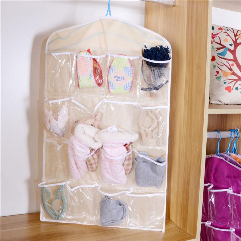 16 Gedoge Schrank Unterwäsche Socken Sortiertasche Hängetasche Hängeaufbewahrung Anordnung Tasche Stall beige