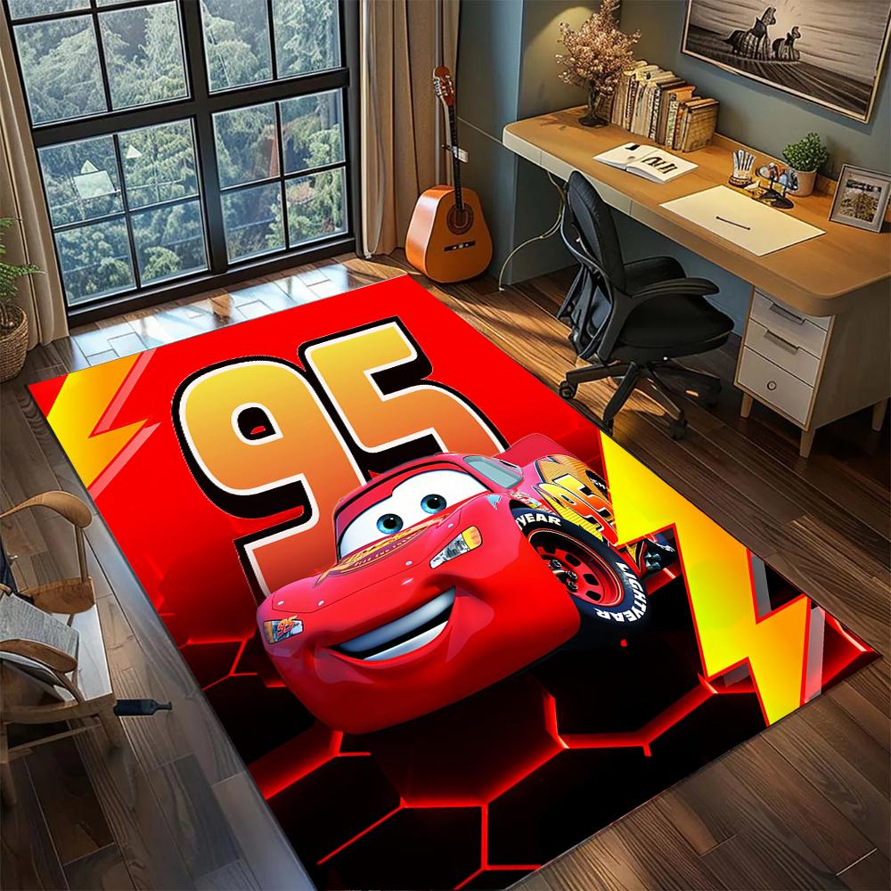 Autos Lightning McQueen 95 Racing Speed Style Teppich Teppich Großer Teppich Rutschfeste Waschbare Fußmatte Gamer Zimmer Schlafzimmer Heimdekoration 80x120cm
