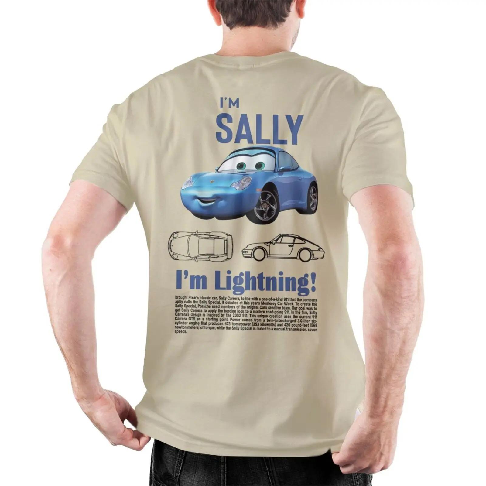 Herren Damen Sally Ich bin Lightning McQueen Autos T-Shirts Baumwollkleidung Kreatives Kurzarm Rundhals T-Shirt Übergrößen T-Shirts S beige