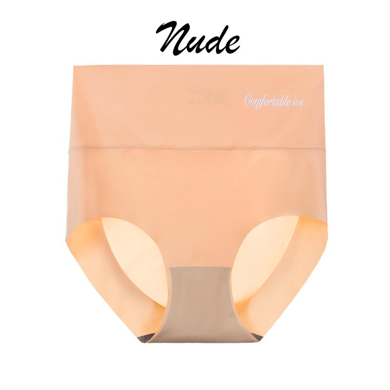 1Pcs Shapewear Frauen Höschen Bauch-steuer Unterwäsche Nahtlose Eis Seide Hohe Taille Sexy Abnehmen XL beige