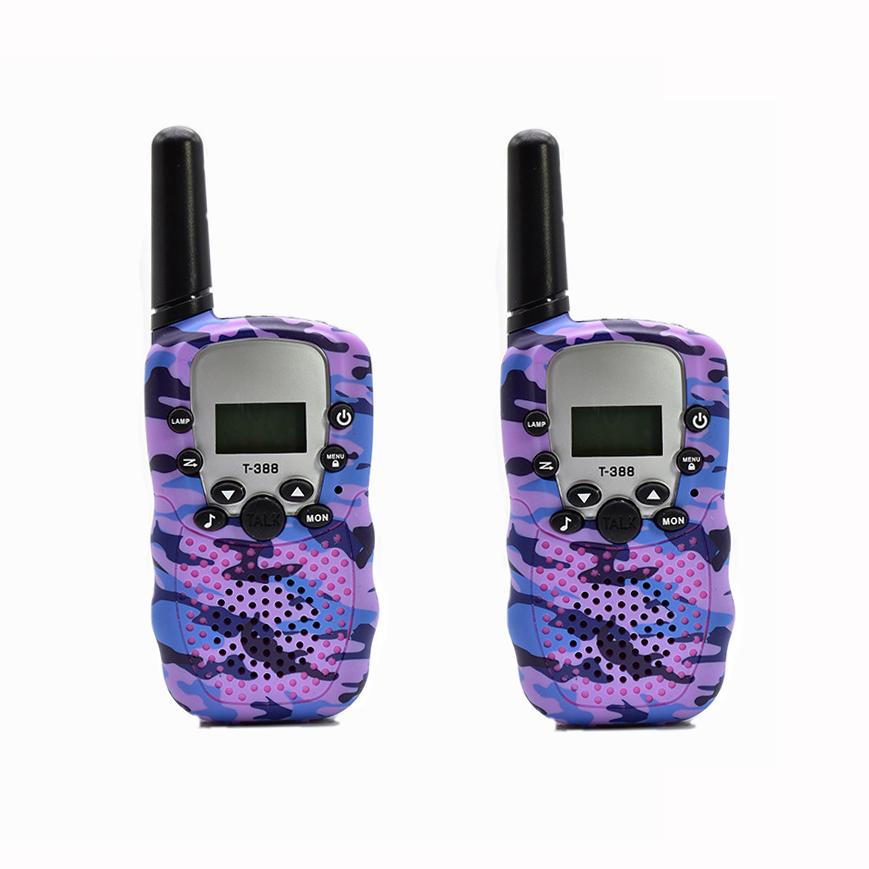 2er-Pack Walkie-Talkies für Kinder, 3 km lange Reichweite, Kinder-Walky-Talky-Handfunkgerät, Kinderspielzeug, Geschenke für Jungen und Mädchen 2pcs pack violett
