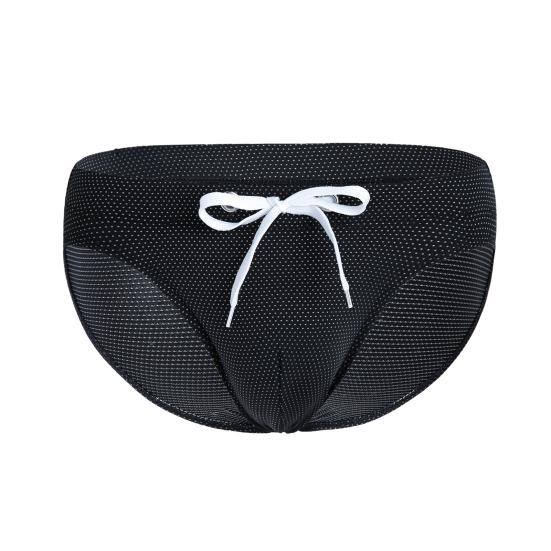 Yousheng Männer Sommer Badehose Low-rise Kordelzug Design Badehose Schnell Trocknend Verstellbare Taille Badeanzug S schwarz