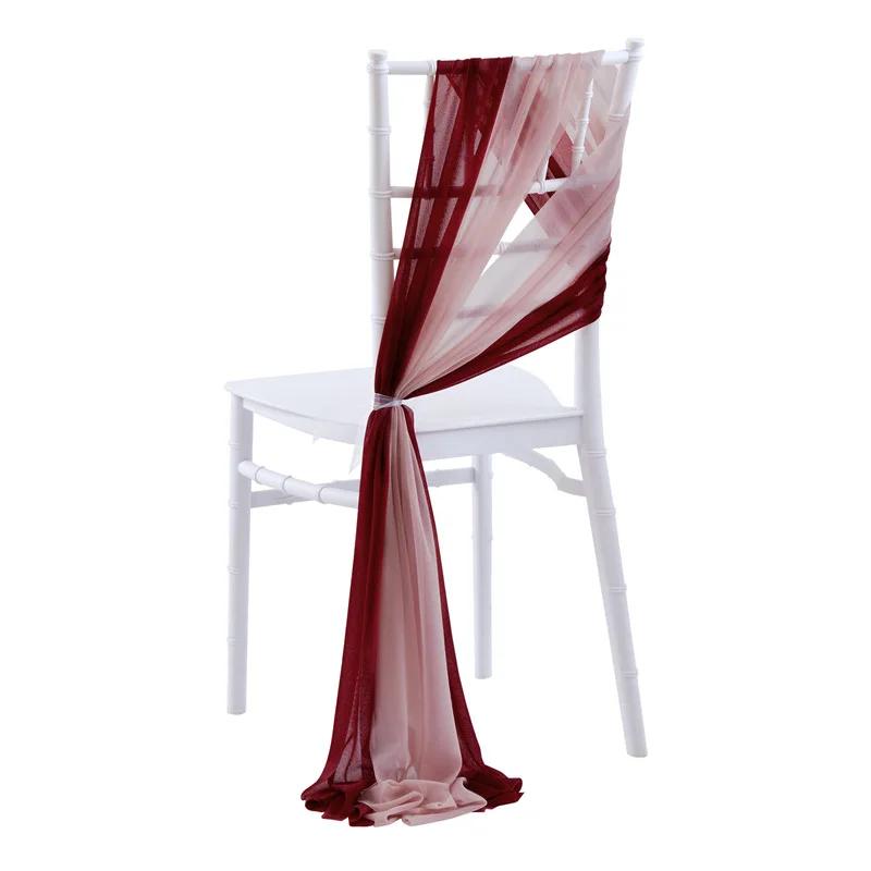 10/50 Stück 17x250cm Glänzende Chiffon-Stuhlschärpen Set Schärpe Gaze Hochzeit Stuhlhussen Band Hochzeit Party Gang Stuhl Dekoration 10 pcs