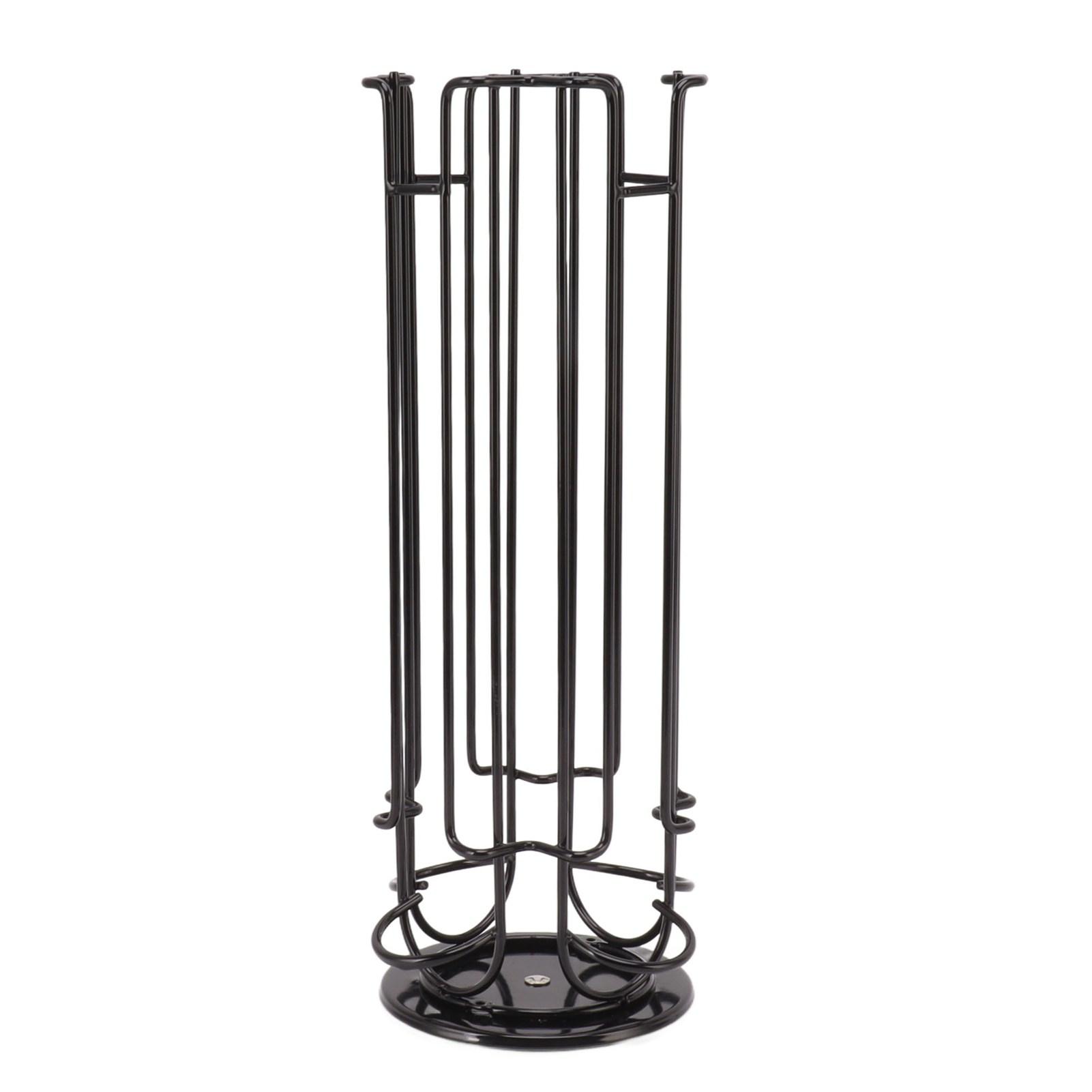 Kaffeekapselhalter für 24 Kaffeepads 360 Grad drehbares Kaffeepad-Karussell Aufbewahrungsdisplay schwarz