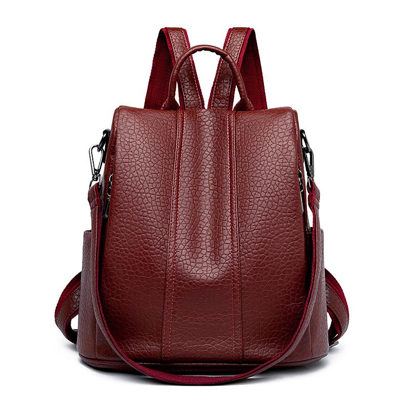 Rucksack für Damen Neuer Stil Modisch Lässig Damen Anti-Diebstahl Rucksack Weiches Leder Vielseitig Große Kapazität Rucksack