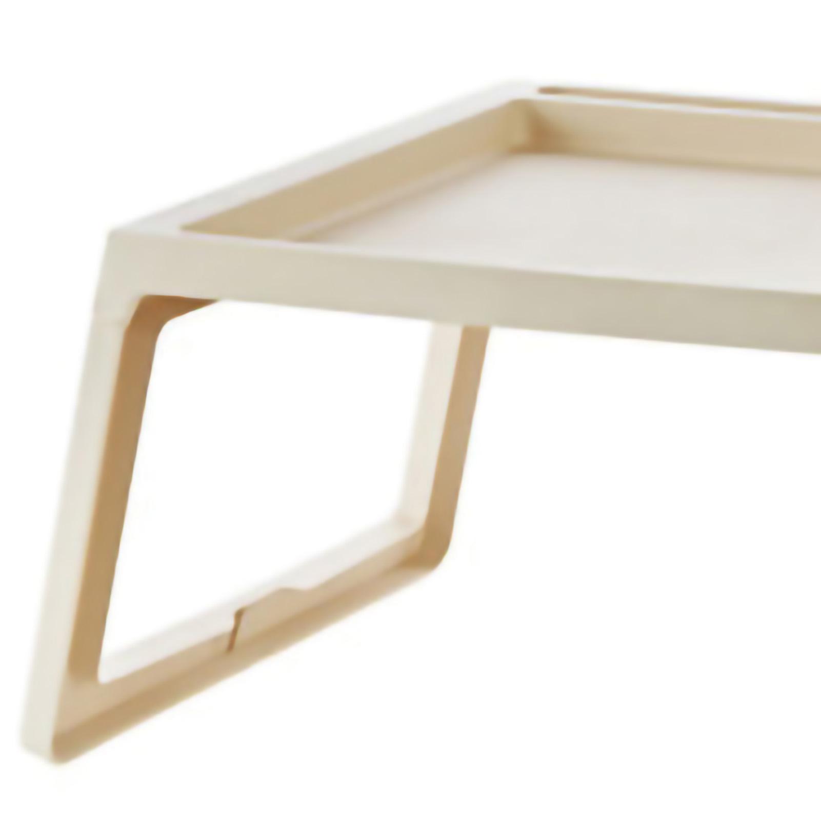 Laptop Bett Schreibtisch PP Faltbar Einfaches Nach unten gerilltes Design Schoßtisch Bett Tisch mit Ladeöffnung für Schlafzimmer Wohnheim Beige 68x35.8x27.5cm