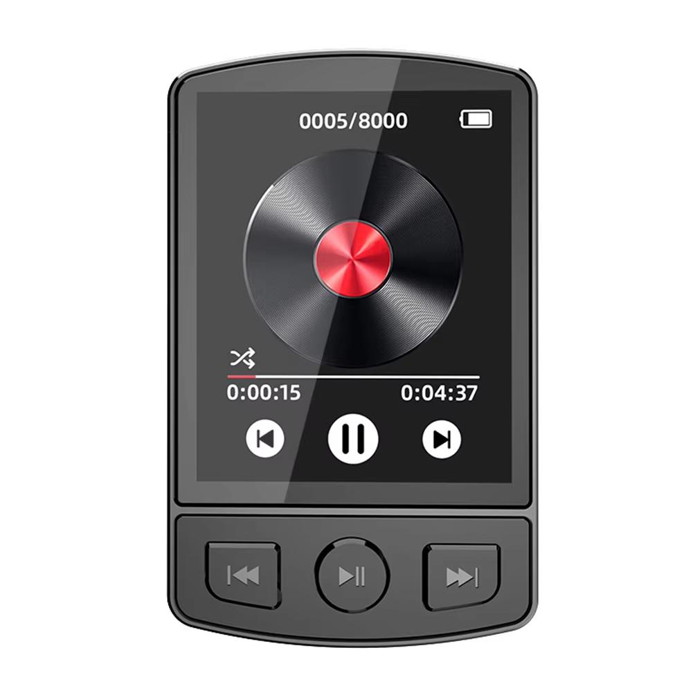 MP3-Player mit 1,8-Zoll-Bildschirm, tragbarer MP3-Sport-Clip-Walkman, HiFi-Sound, Bluetooth 5.2, Student-Walkman mit FM-Radio, E-Book, Kindergeschenk schwarz