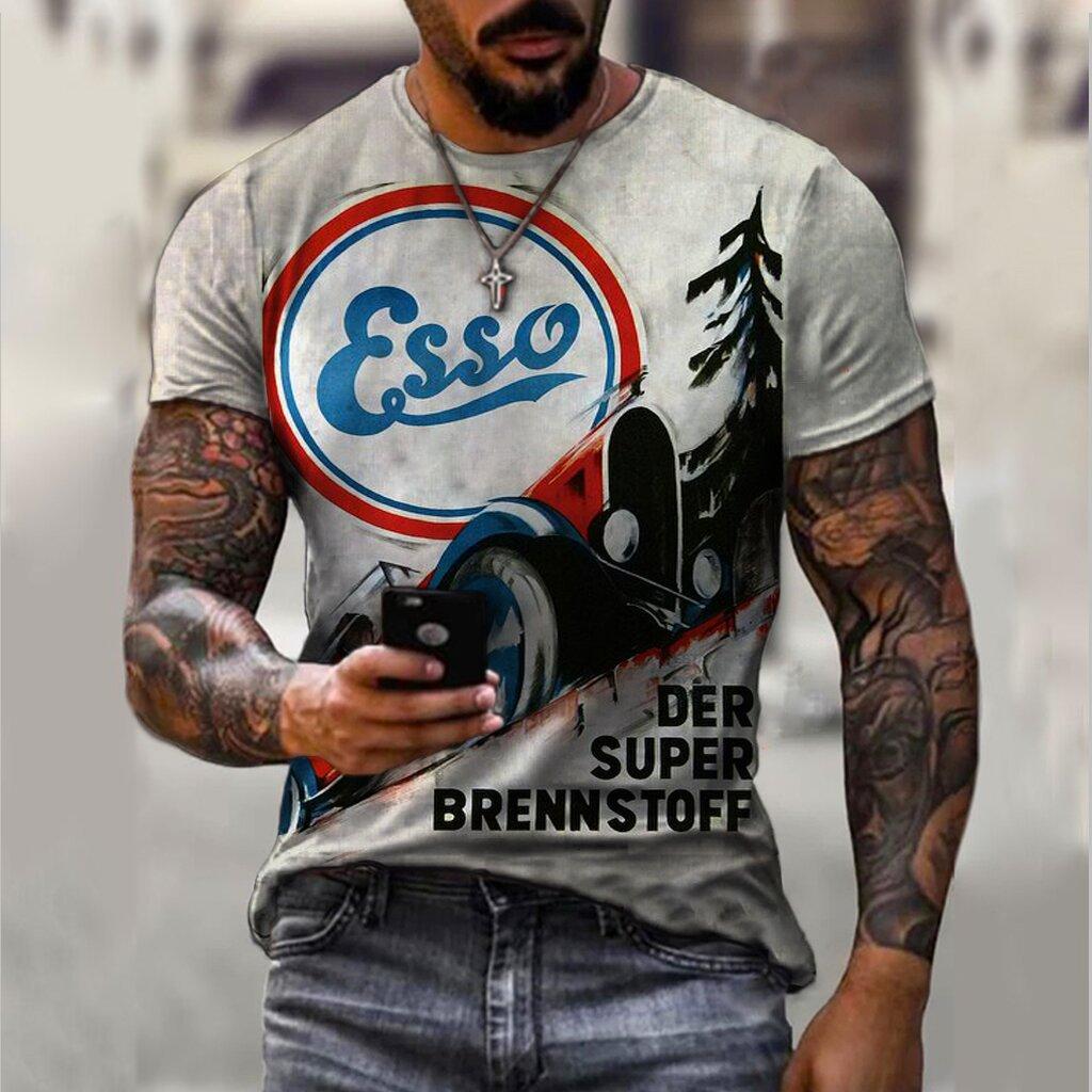 2022 sommer Vintage herren T Shirt 3d Retro Motorrad Übergroßen T-shirts Für Männer Kleidung Biker Racing T-shirts Motor Tees Tops 2XL