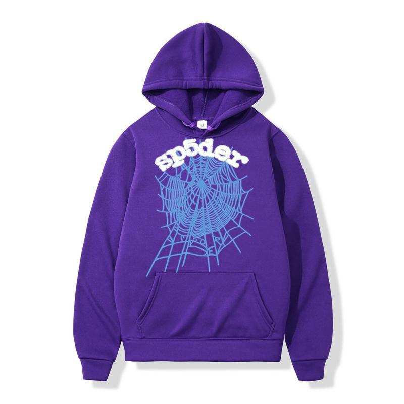 Pullover Langärmel Unisex Spinnennetz Sweatshirt Pullover Herren Damen Kapuzenpullover Winterfleece XXXL violett