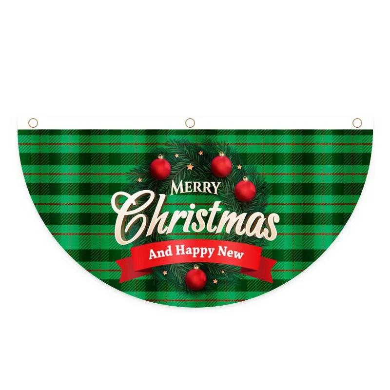 Weihnachten Outdoor Fan-förmige Flagge Banner Weihnachtsdekoration für Zuhause Cristmas Drop Ornament Weihnachten Navidad Geschenk Neujahr 2023
