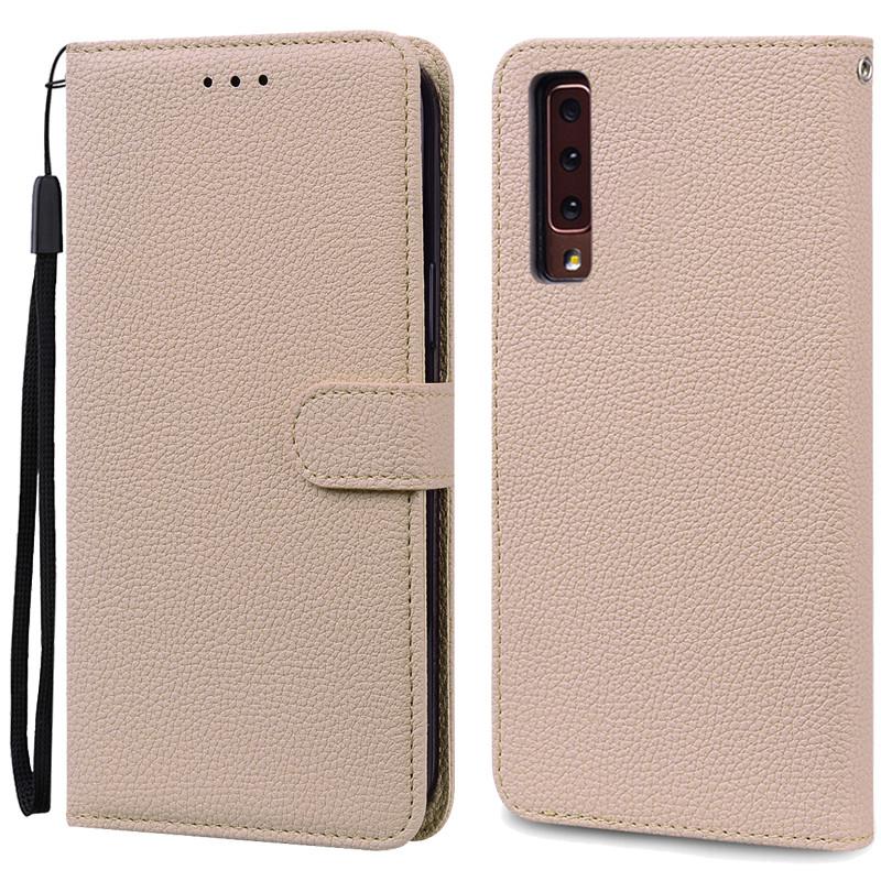 Für Samsung Galaxy A7 2018 Hülle Galaxy A 7 2018 Hülle Luxus Leder Flip Case Für Samsung Galaxy A7 2018 SM-A750F Handyhüllen Samsung A7 2018 A750 beige