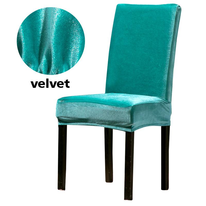 Stuhlhussen für Esszimmerstühle, samtig, weich, Stretch-Schonbezüge, staubdicht, Sitzbezug für Hochzeit, Hotel, Küche, Bankett, Wohnzimmer, abnehmbar Universal see-blaue