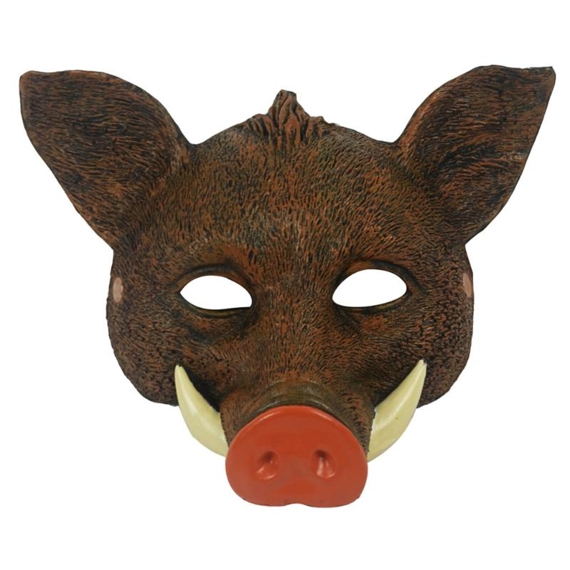 Halloween Wildschwein Maske Tier Wildschwein Maske Halloween Vollgesichtsmaske für Halloween Maskerade Karneval Cosplay Party braun