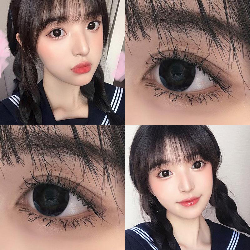 2 Stück/Paar Kontaktlinsen für große schwarze Augen, kosmetische Kontaktlinsen, bequeme, schöne farbige Jahreskontaktlinsen für die Augen -1.00 schwarz