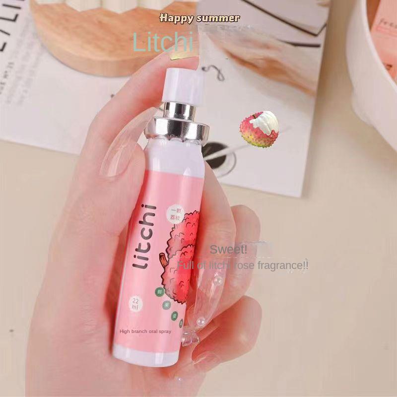 Oral Fresh Spray Munderfrischer Geruchsbehandlung Oral entfernen Mundgeruch Frucht-Litschi-Pfirsich-Geschmack Anhaltende Mundpflege litchi rosa