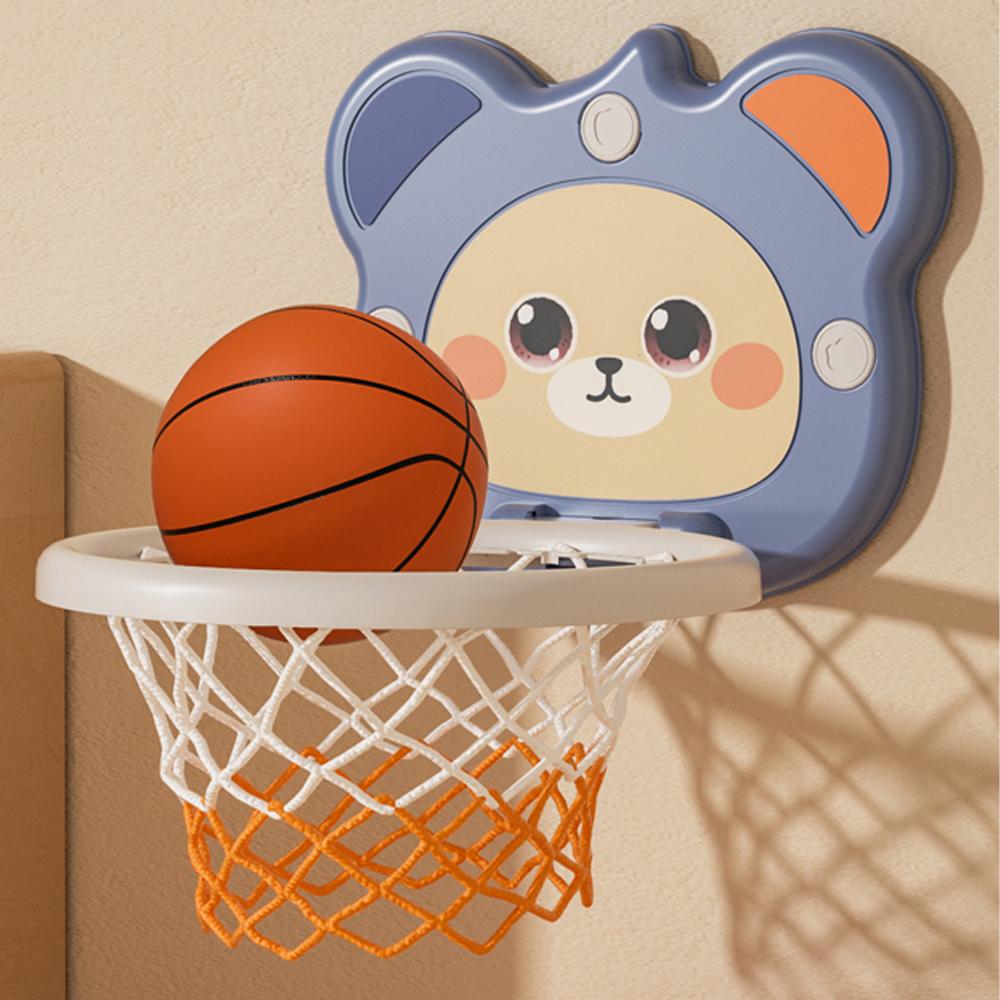 Basketballkorb für Kleinkinder und Kinder, für den Innenbereich, höhenverstellbar, platzsparend, Basketballzubehör, Training blau