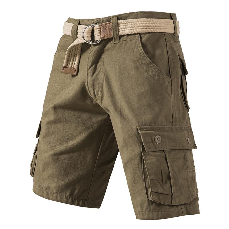 Herren-Arbeitshose, lässige Shorts mit Taschen, knielange Sommer-Sportshorts für Herren 7XL armee grüne