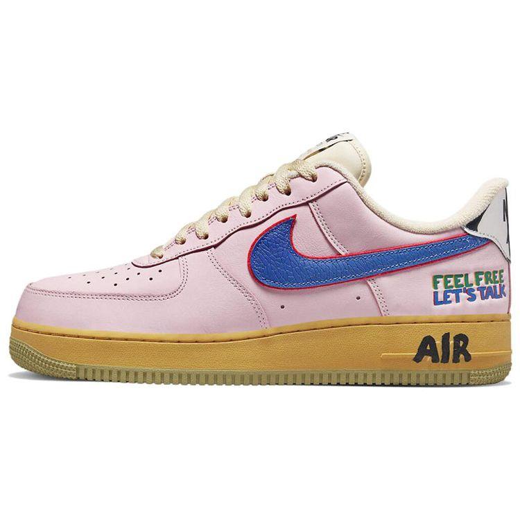 Nike Air Force 1 Low Feel Free, Lets Talk Unisex Sneaker Pink Pink-Foam Hyper-Royal DX2667-600 45