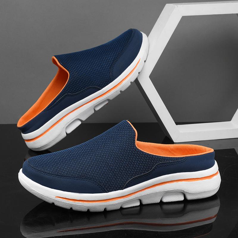 Herren/Damen-Innenhausschuhe, Herren-Halbhausschuhe, Sommer-Mesh-Meterware, atmungsaktive Herren-Schwarze Mueller-Schuhe 41 navy blau