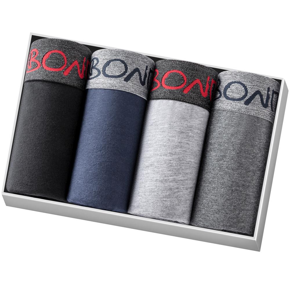 BONITOS 4 Stück Neue Herrenhöschen Pack Baumwollunterwäsche für Männer Boxershorts Sexy Unterhosen für Männer L