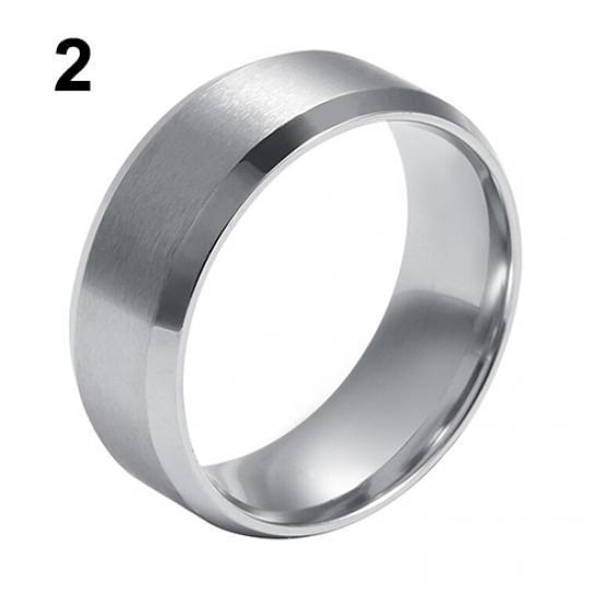 8 mm Herren- und Damenmode-Ring aus poliertem Titanstahl, Hochzeitsschmuck US 10 silber