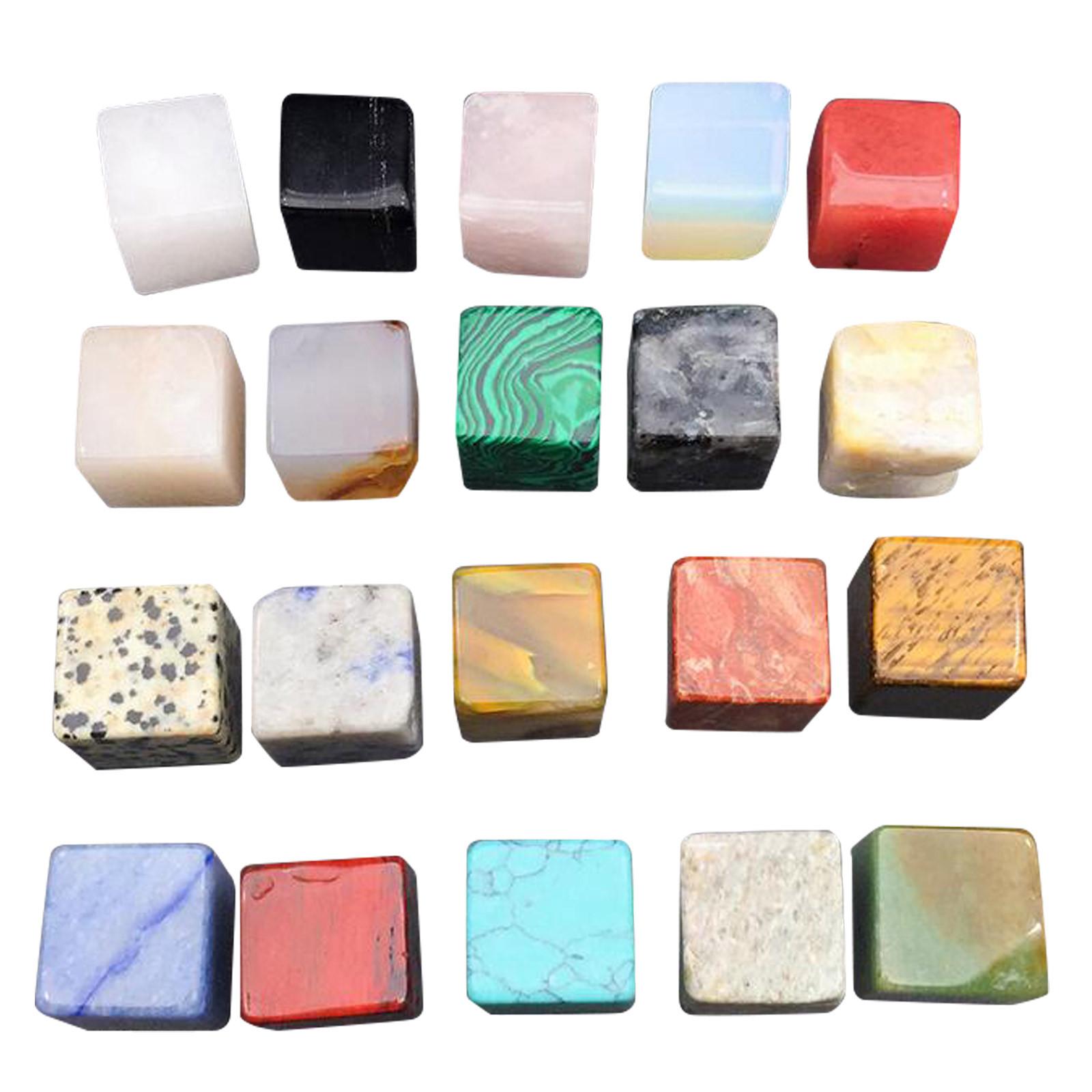 Whisky Steine Set 20 Stück Naturstein Kühlwürfel Wiederverwendbare Eiswürfel für Whisky und andere Getränke ohne Verdünnung One Size beige