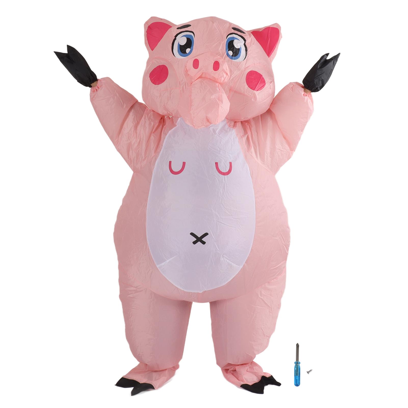 Aufblasbares Kostüm Rosa Schwein Blow Up Halloween Cosplay Kleid Jumpsuit Kostüm für Erwachsene