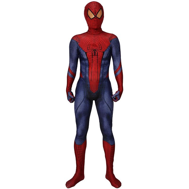 Erstaunliche Spiderman Strumpfhosen Halloween Cosplay Kostüme Zentai Anzug 3D Druck Kids 140cm blue