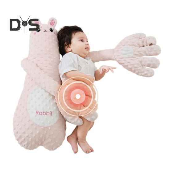 Baby-Patter für Schlaf, weiche Füllung, mütterliche Sicherheit, Gefühl, Baby-Handkissen, beruhigender Schlafmodus, Wachstumsbegleiter, Ohrfeigen-Kleinkindkissen, Baby rosa