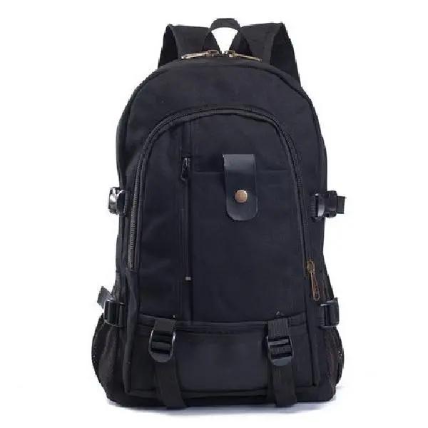 Rucksack mit großer Kapazität, Bergsteigertasche, Rucksack für Männer, Canvas, große Kapazität, High-School-Rucksäcke, Outdoor-Reisen, Campingtasche, Computertasche One Size schwarz