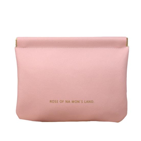 Mini-Kosmetiktasche aus Kunstleder, wasserdicht, elegant, Magnetverschluss, tragbar, multifunktional, für Damen, Lippenstift, Make-up, Damenbinden, Münzen, Geldbörse, Geschenk 1pc 18cm rosa