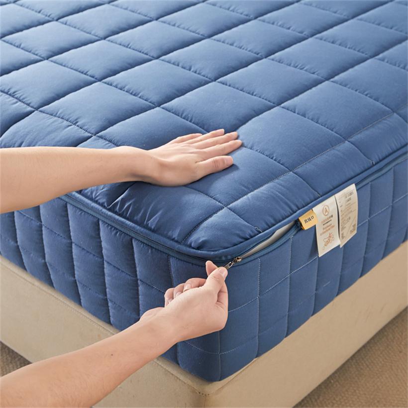 Umschließende Matratzenhülle mit Reißverschluss Staubdichte Spannbettlaken für Doppel Queen King Bett Verdickte Matratzen-Schutzhülle 6-Seiten Flauschig 90x200x15cm