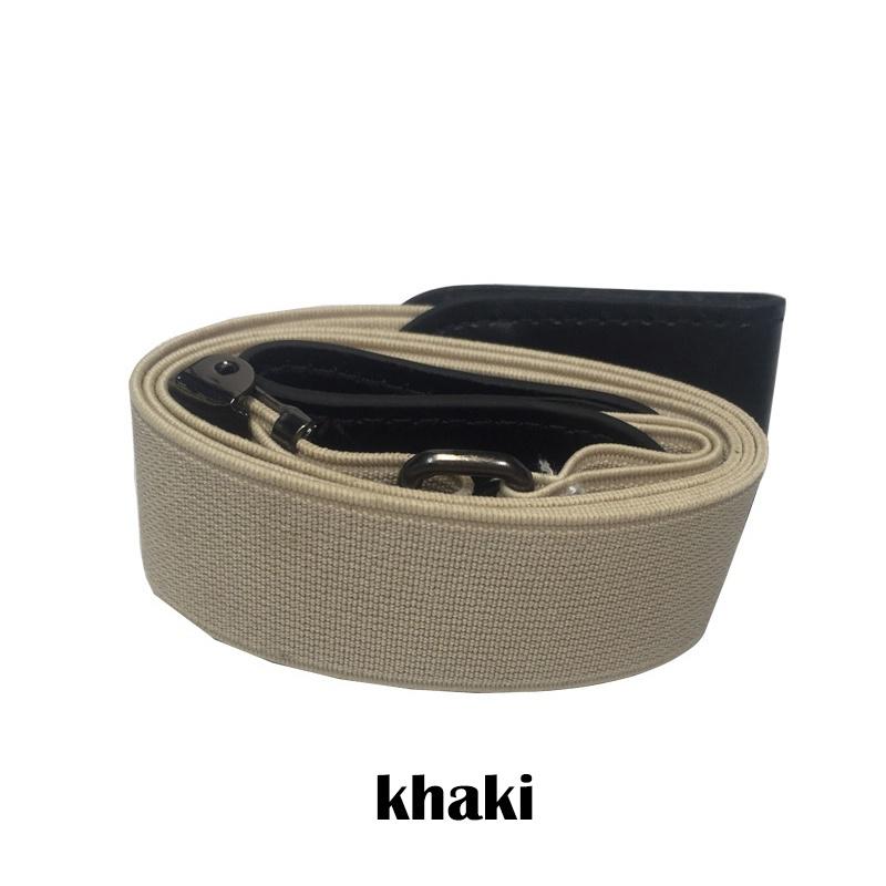 Elastischer Bund, unsichtbarer Gürtel, einfacher Stretchgürtel, schnallenfreier elastischer Gürtel für Jeans, Hosen, Kleider khaki
