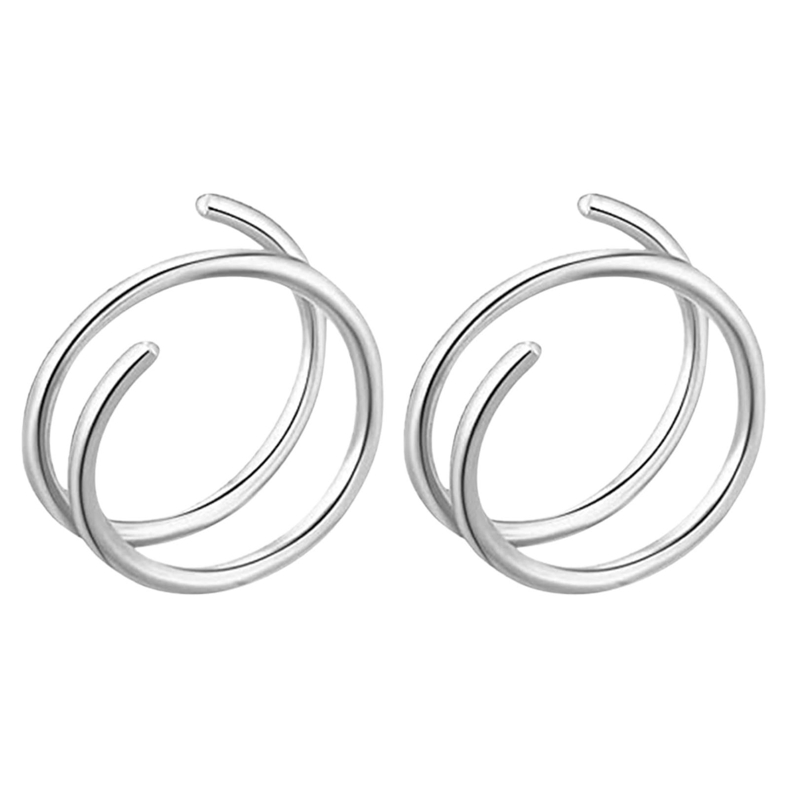 Frauen Spirale Nasenring Piercing Nasenringe Mädchen Nasenringe Nasenpiercing Schmuck One Size silber