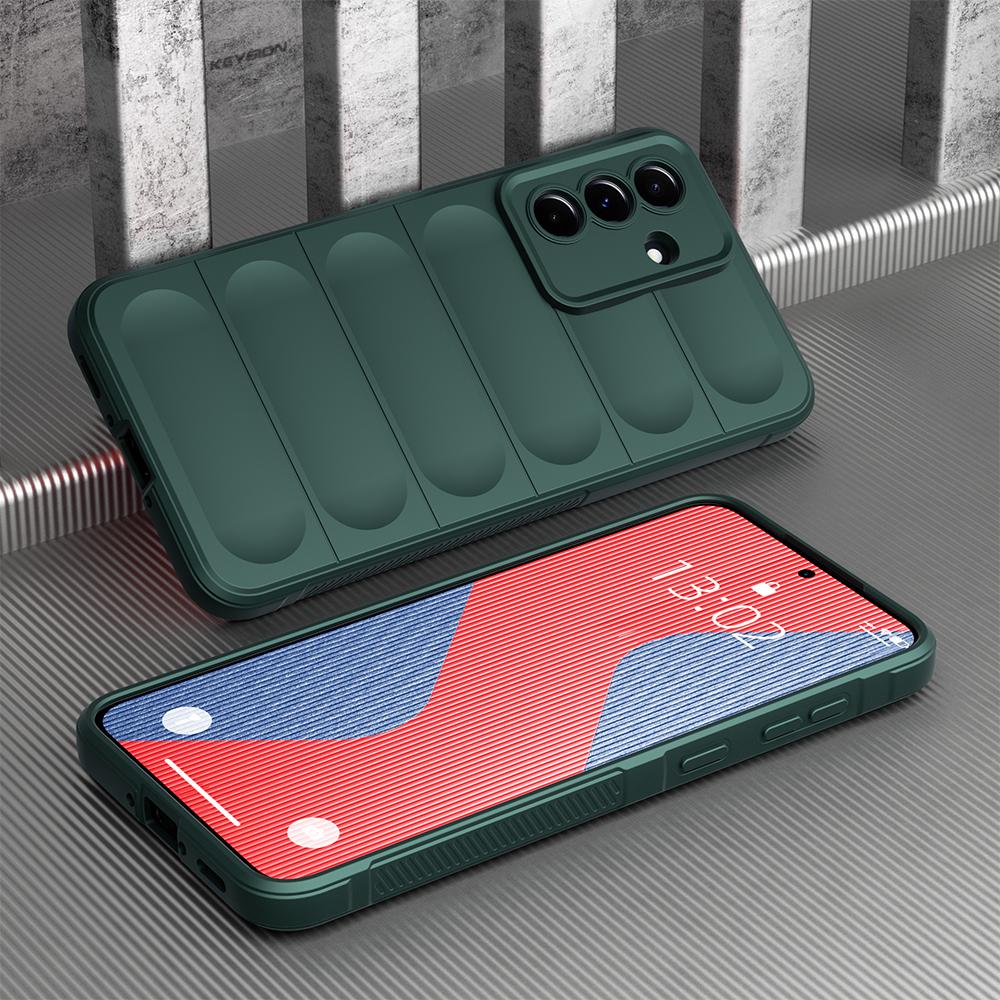 KEYSION Stoßfestes Mattes Case für Samsung A56 5G A36 A26 A16 Weiches Silikon Rutschfeste Handy-Rückseite für Galaxy A16 A26 A36 A56 for Samsung A56 5G grün
