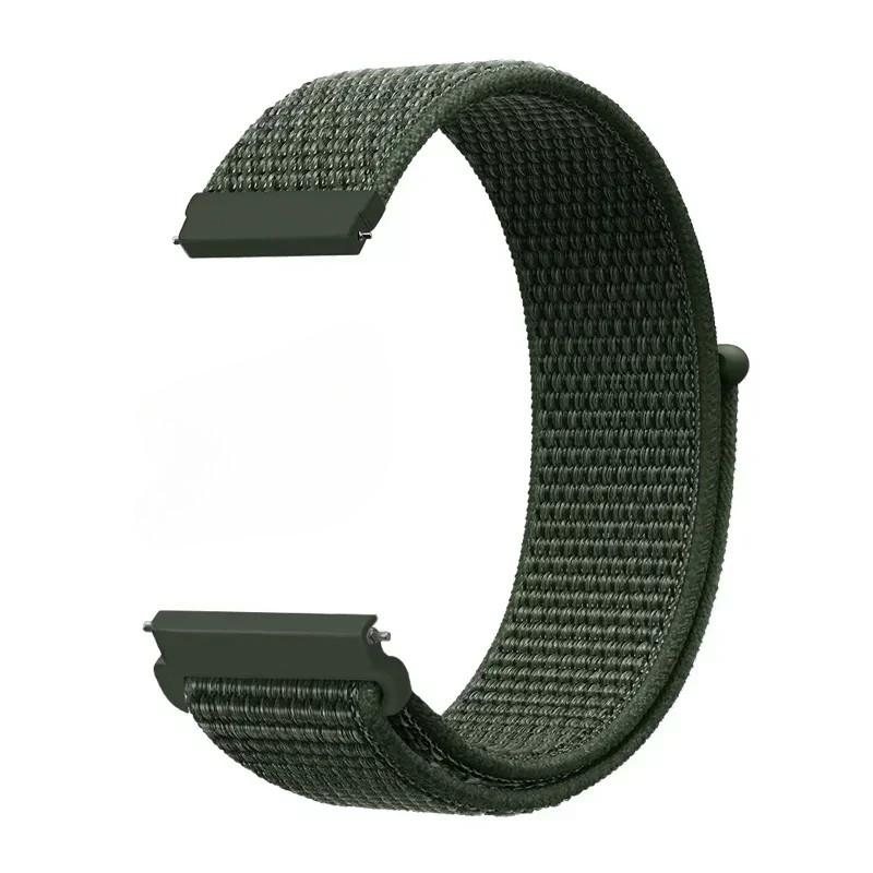 20/22mm Geflochtenes Nylon-Schlaufenarmband für Garmin Approach S50 Garmin Vivoactive 6/5/D2 Air X10/Bounce Vivoactive 6 armee grüne