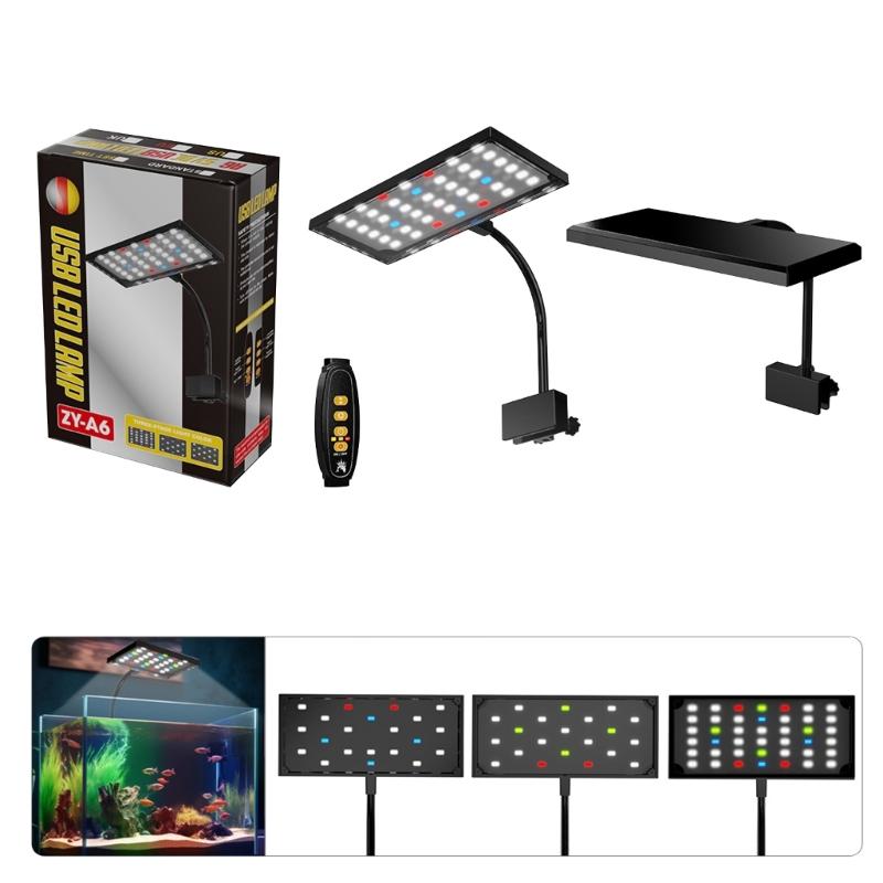 USB Aquarienleuchte mit Timerfunktion 3 Beleuchtungsmodi 10 Helligkeitsstufen für Fischtanks Pflanzen Niedrigenergie-LED