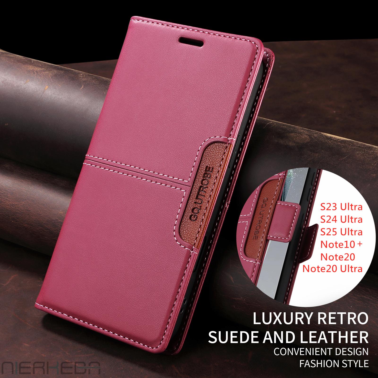 Flip-Ledertasche für Samsung Galaxy S25 S24 S23 FE S22 S21 S20 S10 Plus Note 20 Ultra 5G Magnetische Buch-Wallet-Karten-Telefonabdeckung For Galaxy S22 Plus
