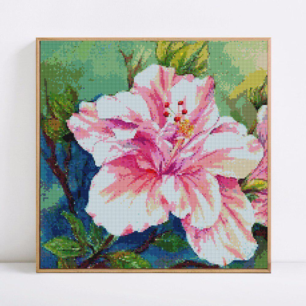 Diamant-Malerei mit runden Steinen, Blumen, Diamant-Stickerei, Blumen-Hobby- und Bastelbilder 30x30