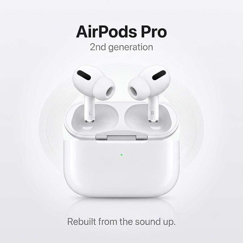 Apple AirPods Pro 2. Generation Aktive Geräuschunterdrückung Kabellose Ohrhörer Räumliches Audio IP54 Schweißresistent USB-C Lade Bluetooth-Kopfhörer weiß